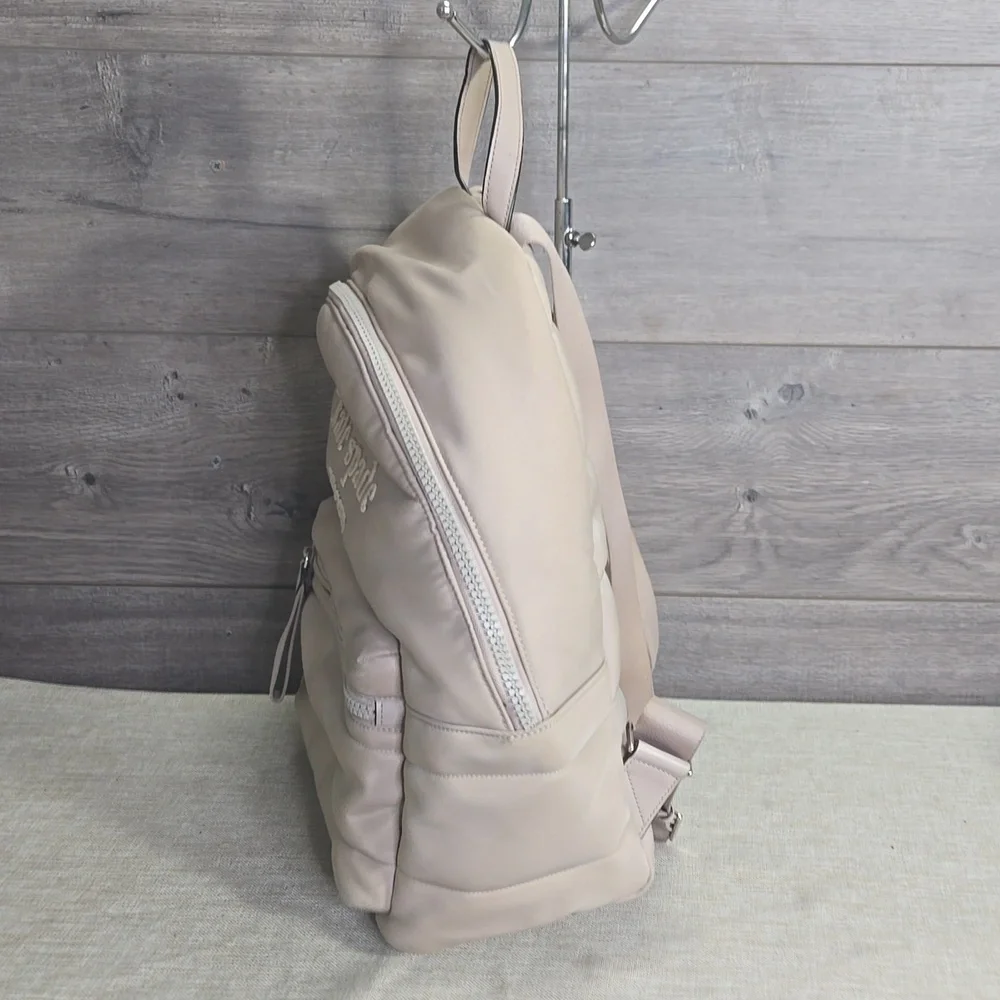 Kate Spade Ella Ksnyl Puffy Warm Beige Padded Nylon Backpack
